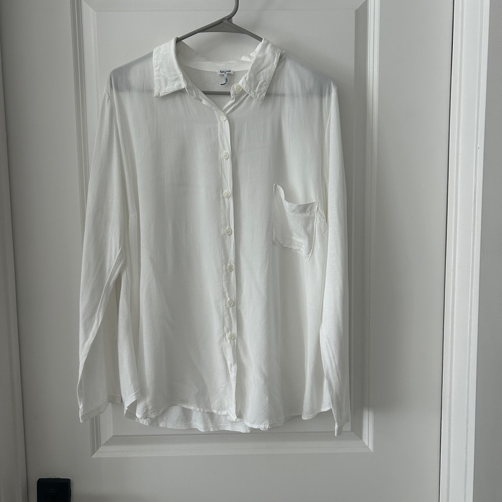 Splendid White Button-Up Blouse Shirt